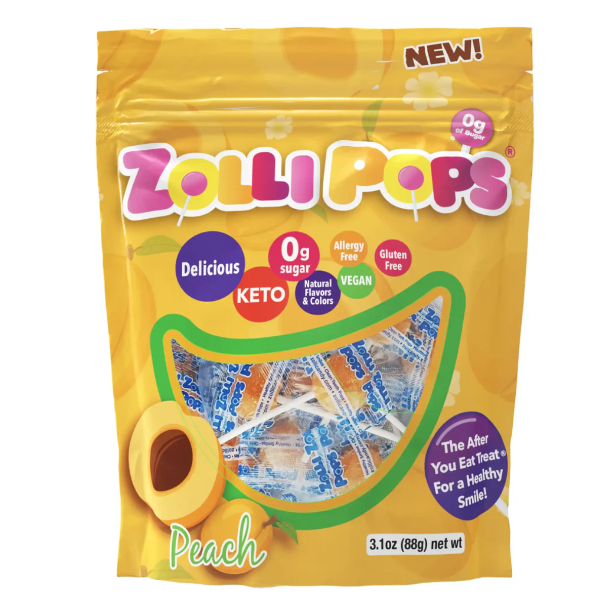 Zollipops Peach 3.1oz - 24ct