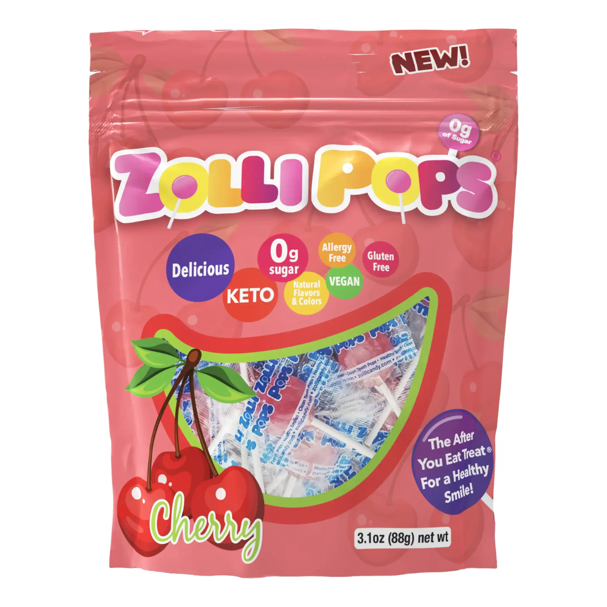 Zollipops Cherry 3.1oz - 24ct