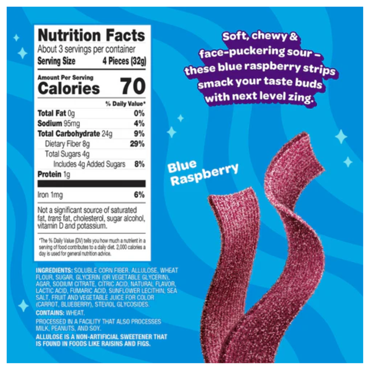 Joyride Sour Blue Raspberry Candy Strips Box 3.5oz - 10ct – I Got Your ...