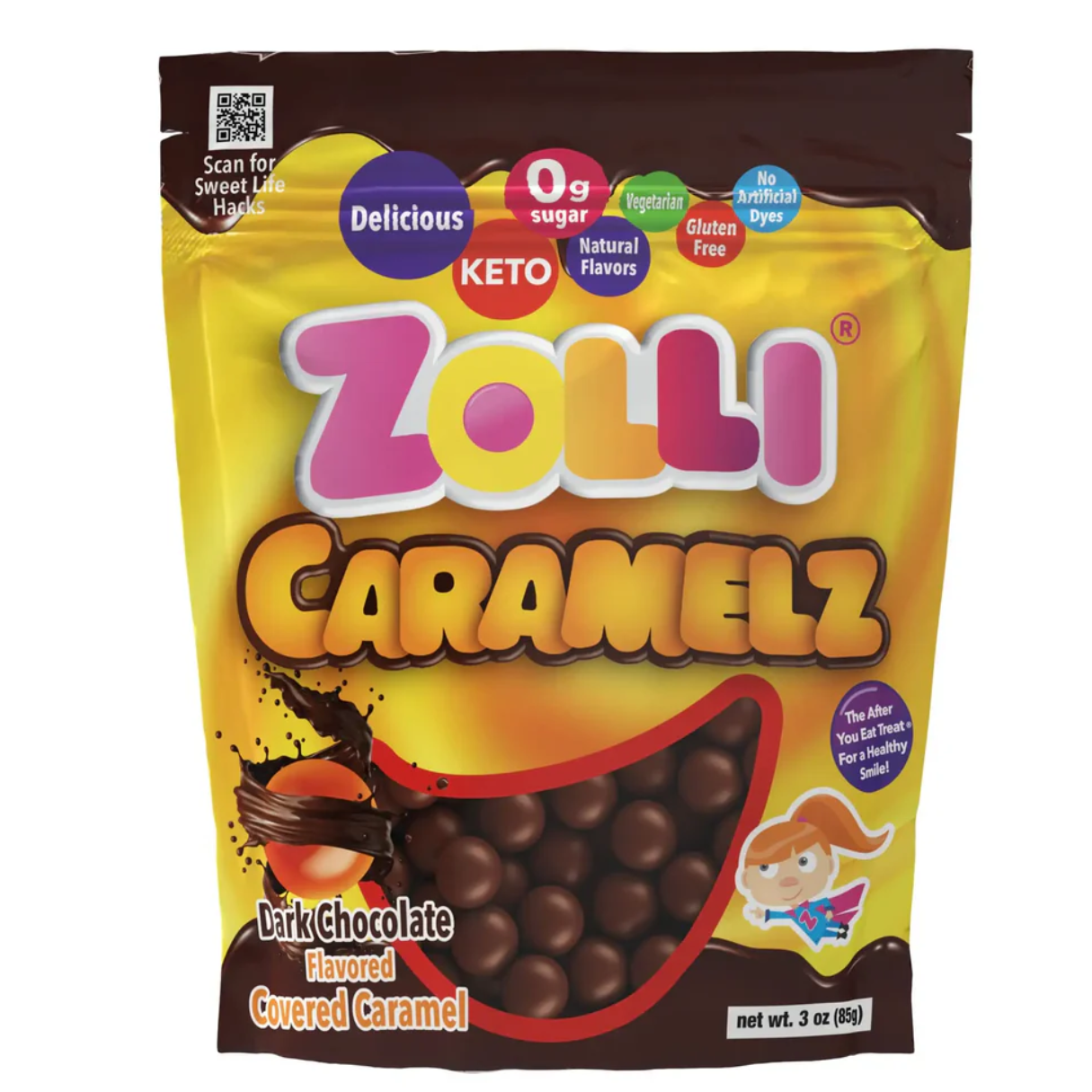 Zolli Dark Chocolate Caramelz 3oz - 24ct
