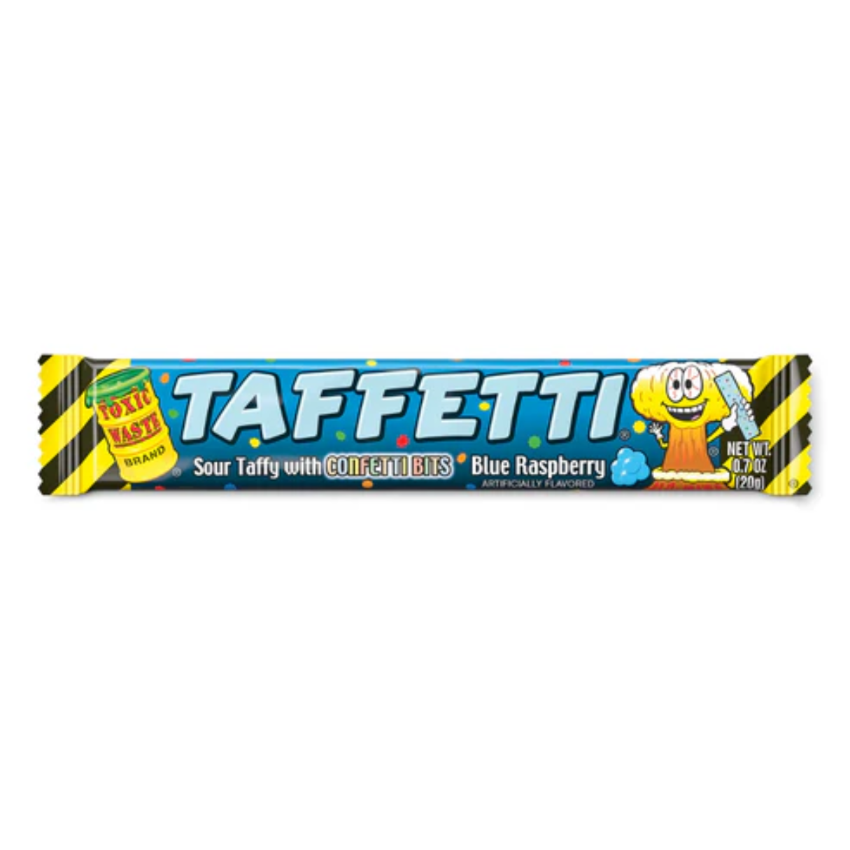 Toxic Waste Blue Raspberry Taffetti Sour Taffy 0.7oz - 3/24ct