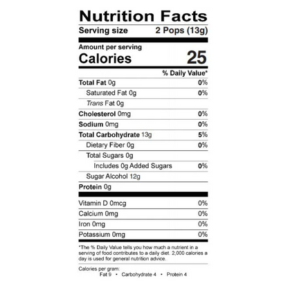 Zolli Keto Pops Assorted 5.2 oz - 24ct