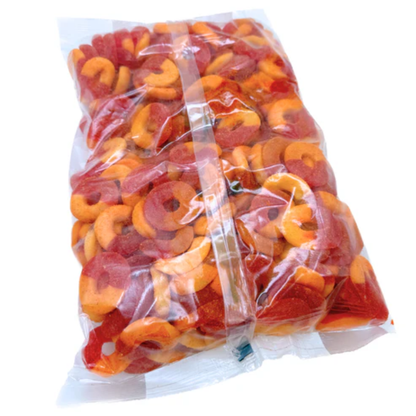 Jovy Chamoy Gummy Peach Rings Bulk - 5lb 4ct