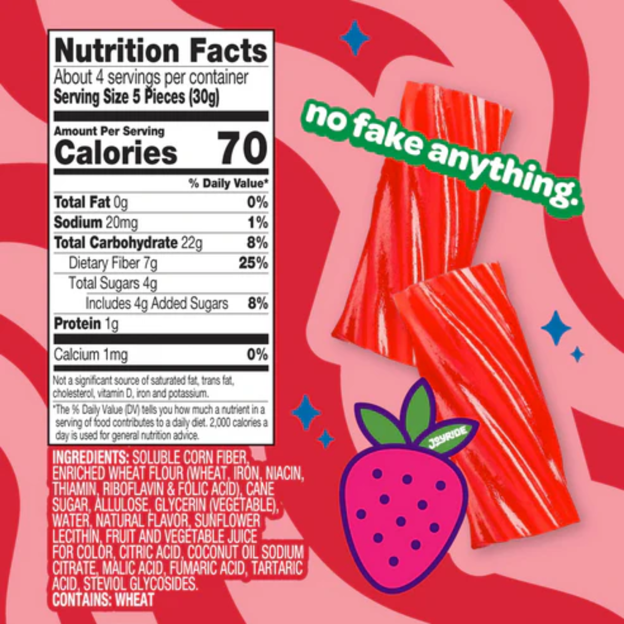 Joyride Classic Strawberry Twists Licorice 3.5oz - 10ct