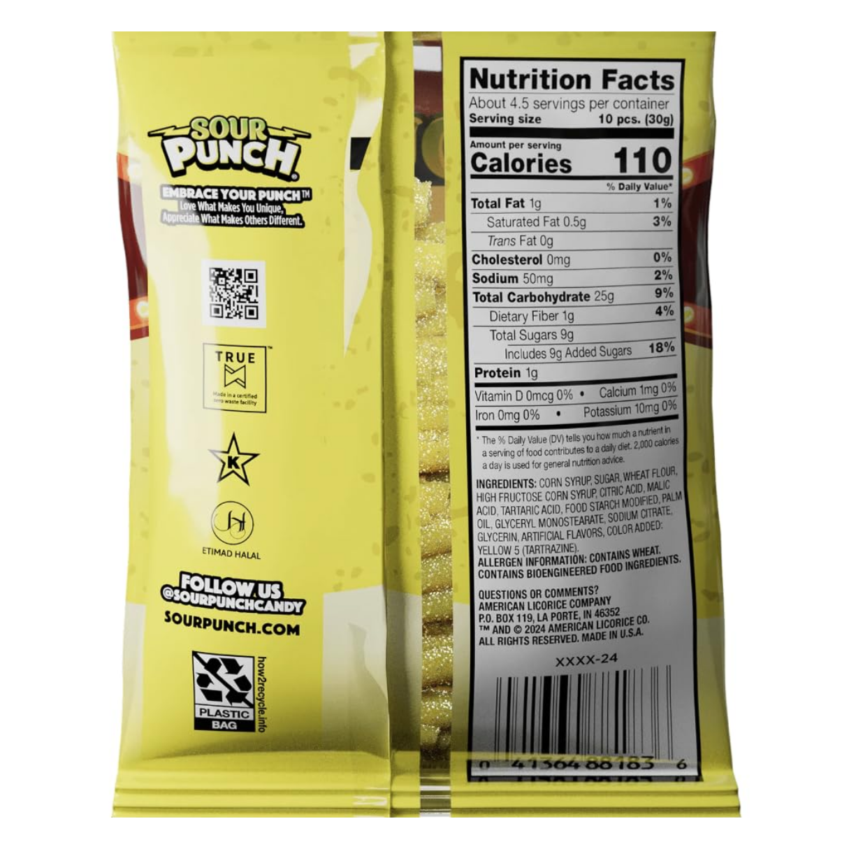 Sour Punch Bites Banana Roulette 5oz - 12ct