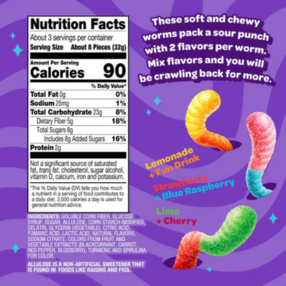 Joyride Sour Gummy Worms Box 3.5oz - 10ct