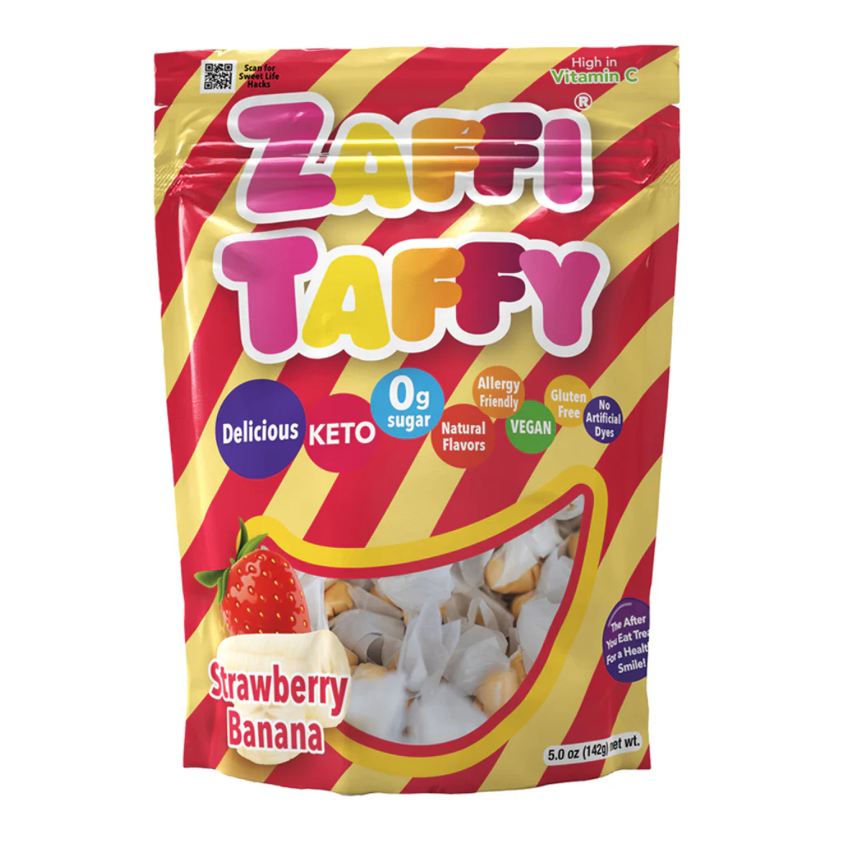 Zaffi Taffy Strawberry Banana 5oz - 24ct