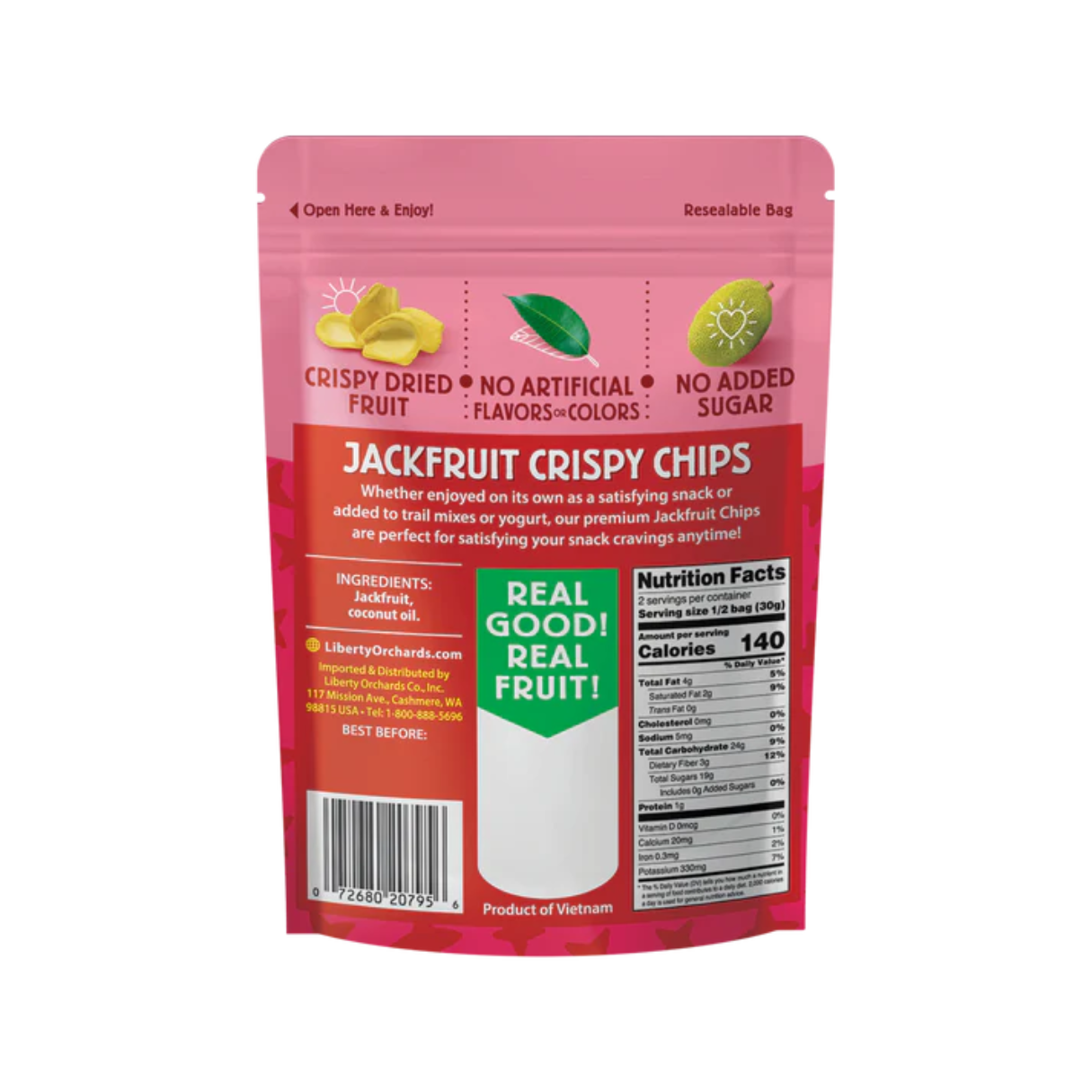 Liberty Orchards Jackfruit Chips Peg Bag 2.1oz - 5ct