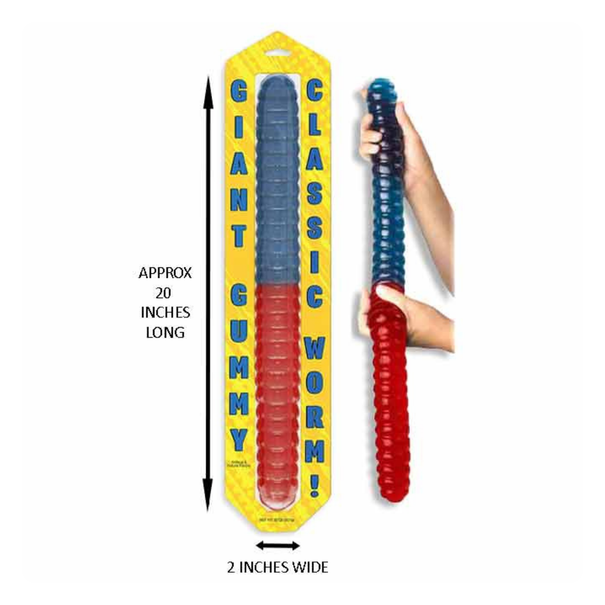 Giant Gummy Worm Peg Blister 2lb - 10/cs