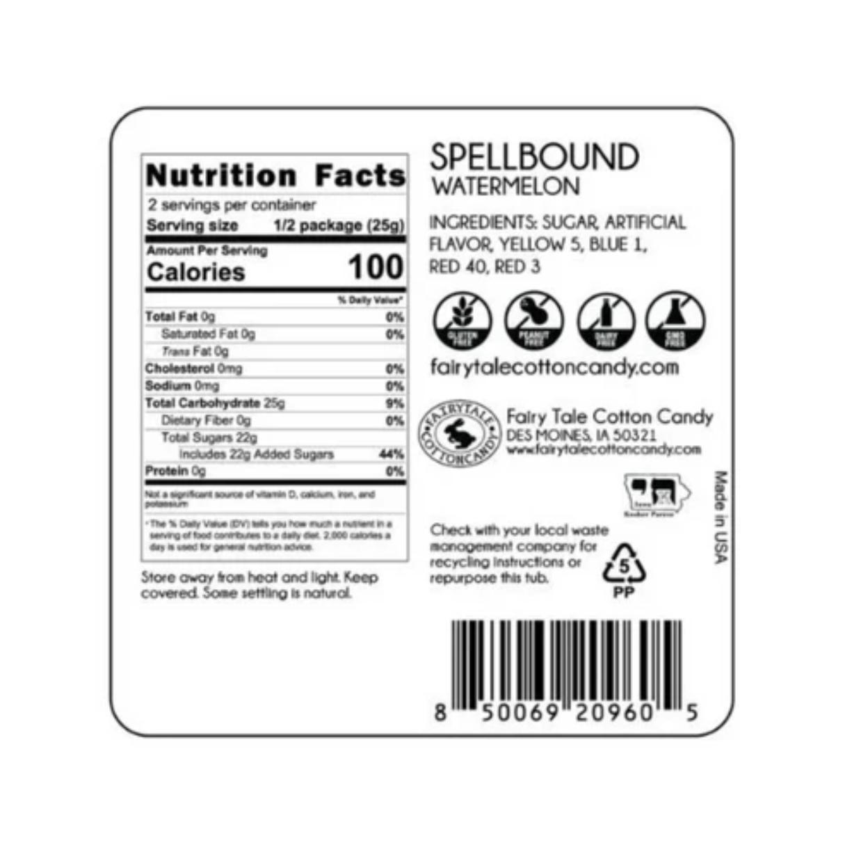 Spellbound Mystic Melon Cotton Candy Tub 1.75oz - 24ct