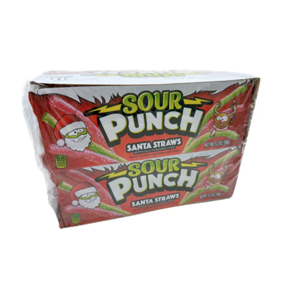 Sour Punch Santa Straws 3.2oz - 12ct