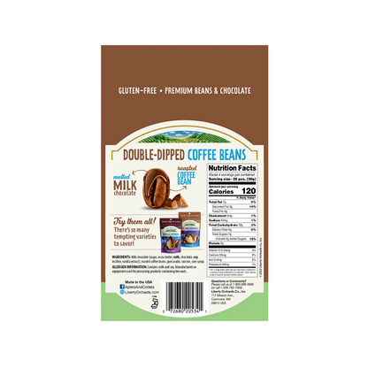 Liberty Orchards Double-Dipped Milk Chocolate Coffee Beans 4oz - 10ct