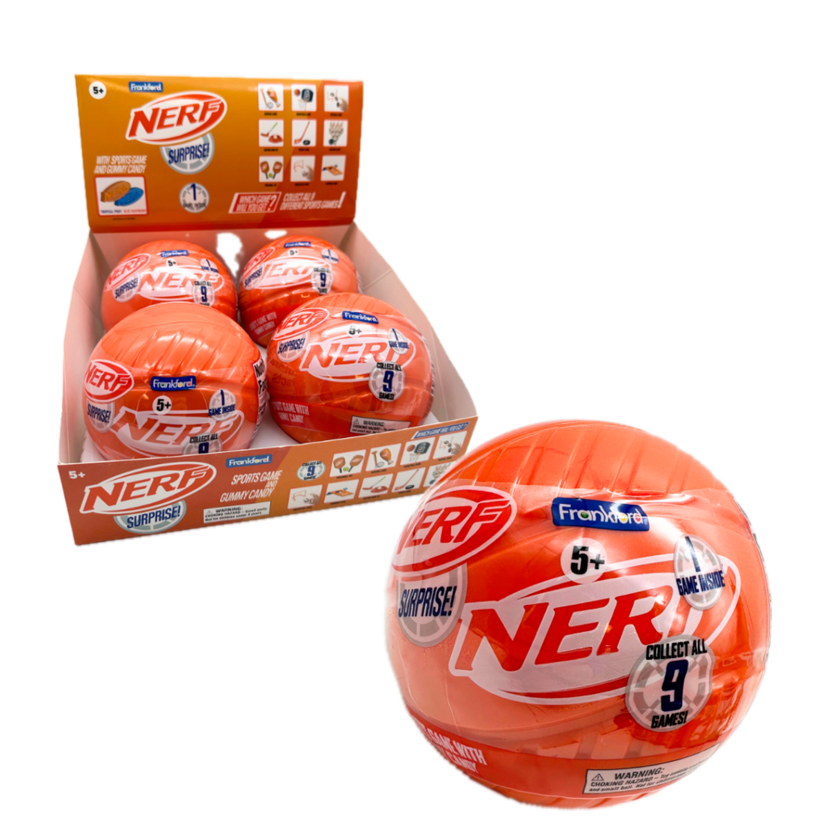 Nerf Surprise! Sports Game and Gummy Candy  1oz - 4ct