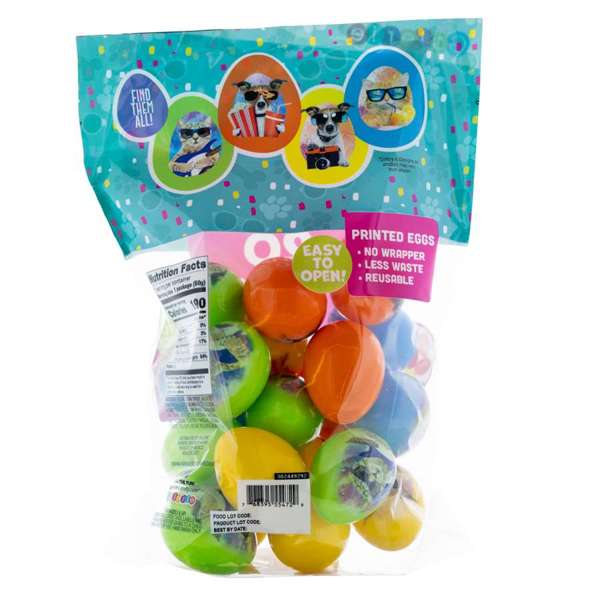 Silly Pets Printed Eggs with Candy & Stickers - 6ct