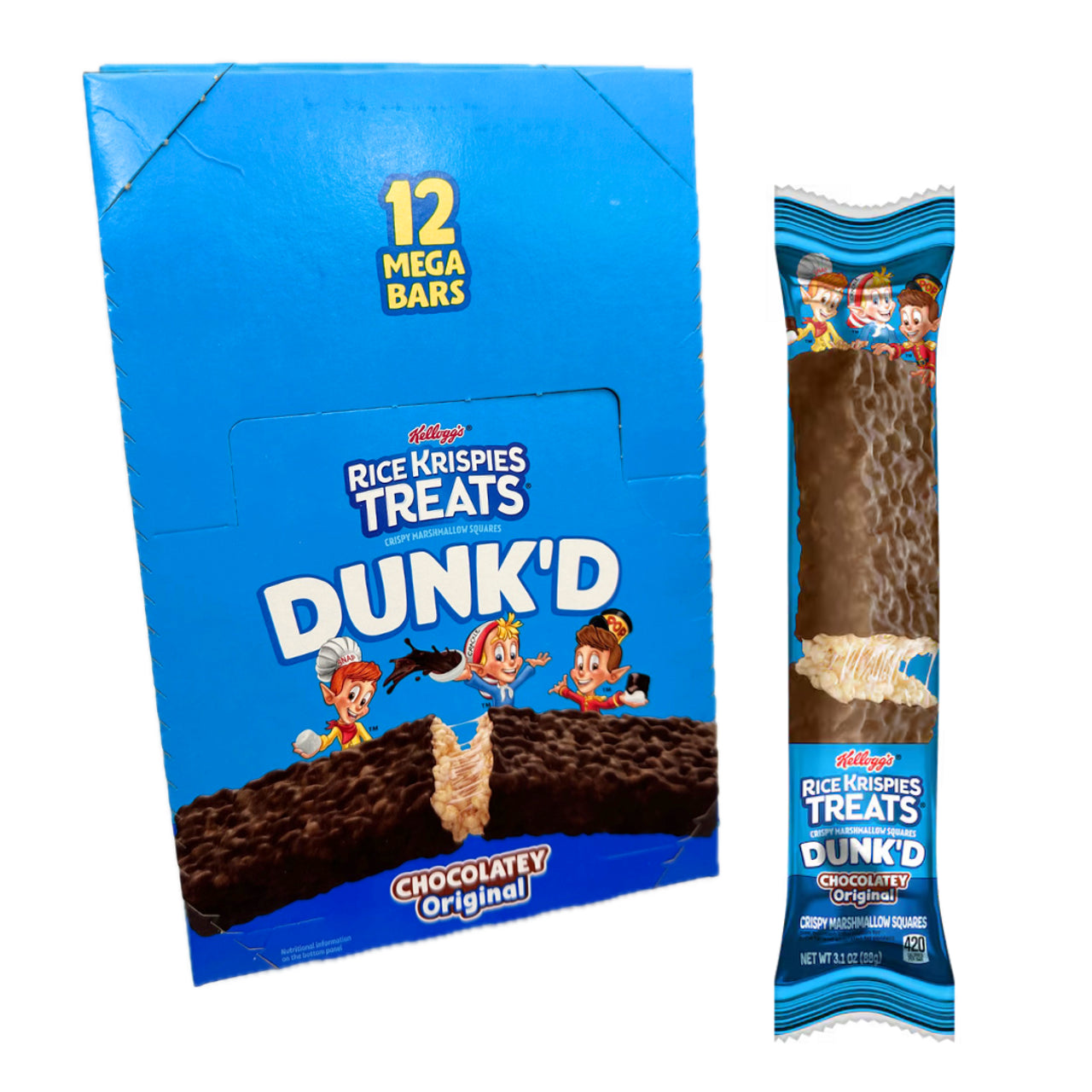 Kellogg's Rice Krispies Treats Chocolately Original Dunk'd Bars 3.2oz - 12ct