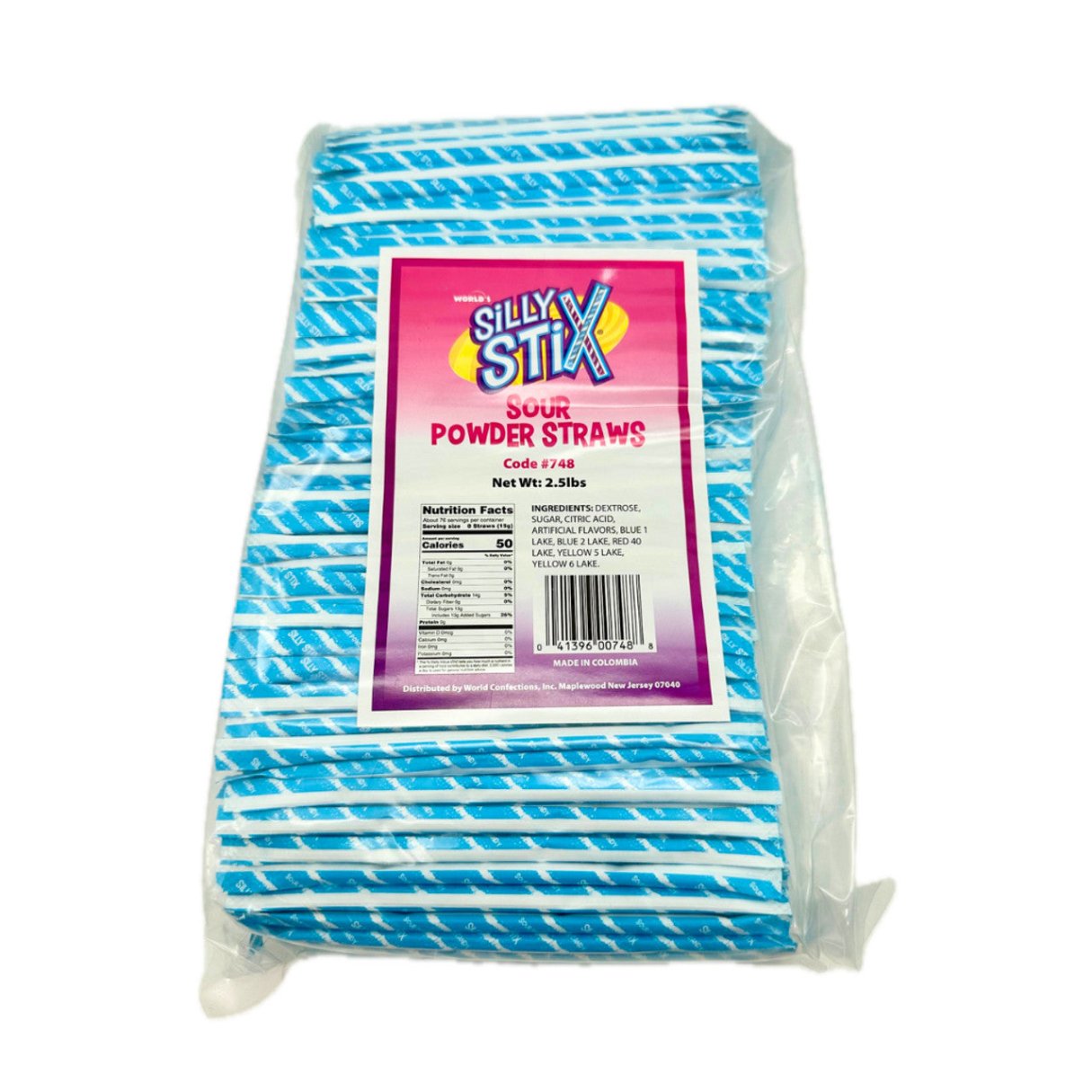 Silly Sticks Tropical Punch Sour Powdered Candy Straws - 2.5lb