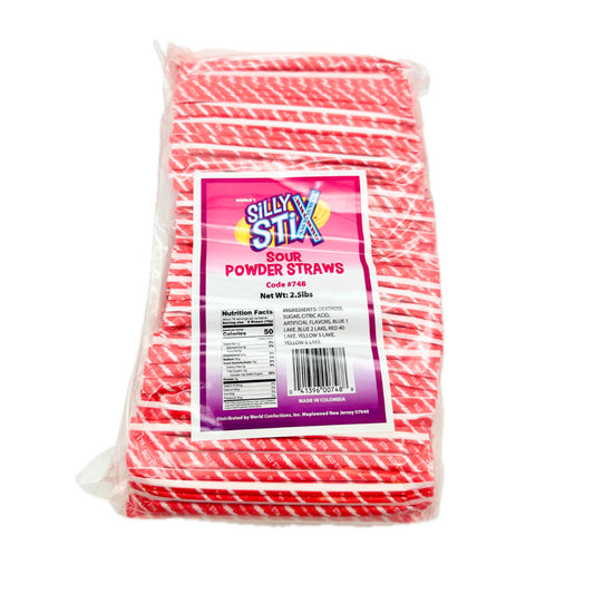 Silly Sticks Cherry Sour Powdered Candy Straws - 2.5lb