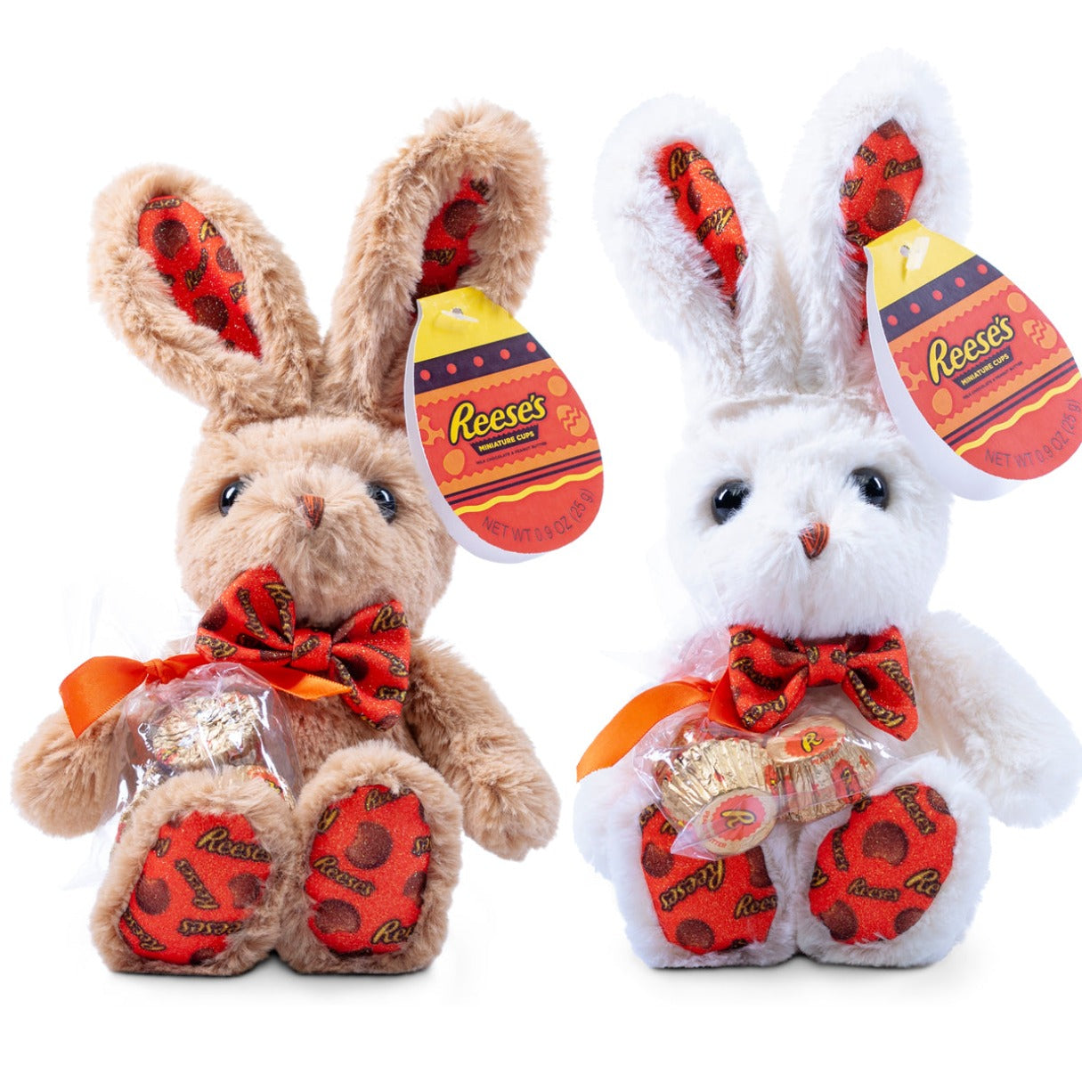 Galerie Reese's Bow Tie Bunny Plush with Chocolate - 6ct