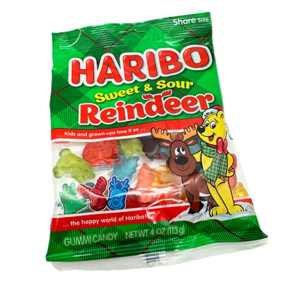 Haribo Sweet & Sour Gummi Reindeer 4oz - 12ct