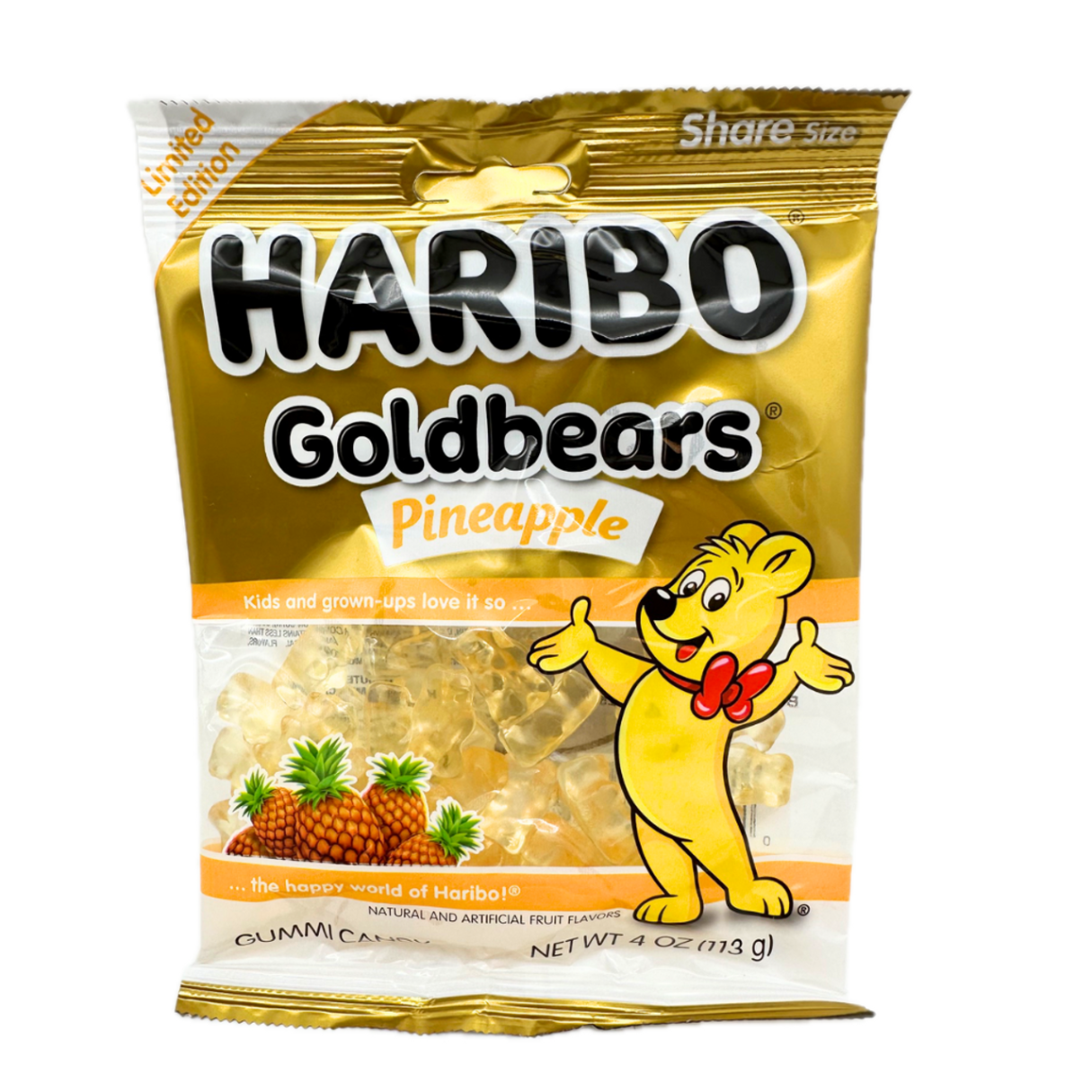 Haribo Pineapple Goldbears Gummi Bears  4oz - 12ct