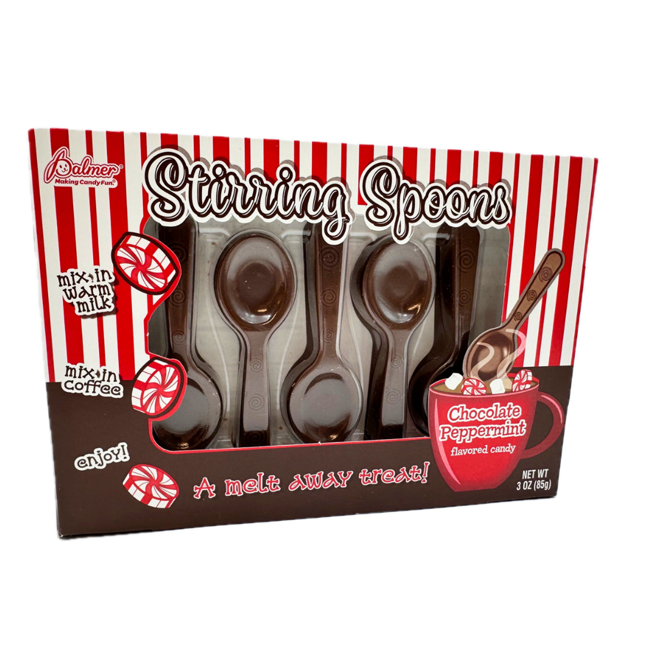 Chocolate Peppermint Stirring Spoons 3oz - 12ct