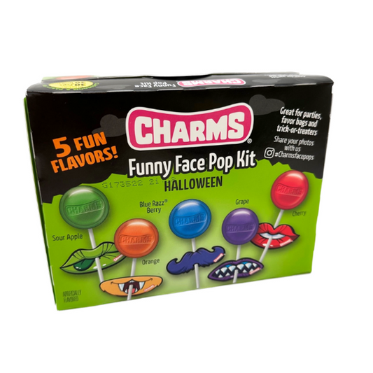 Charms Funny Face Halloween Lollipop Kit 30pcs - 12ct