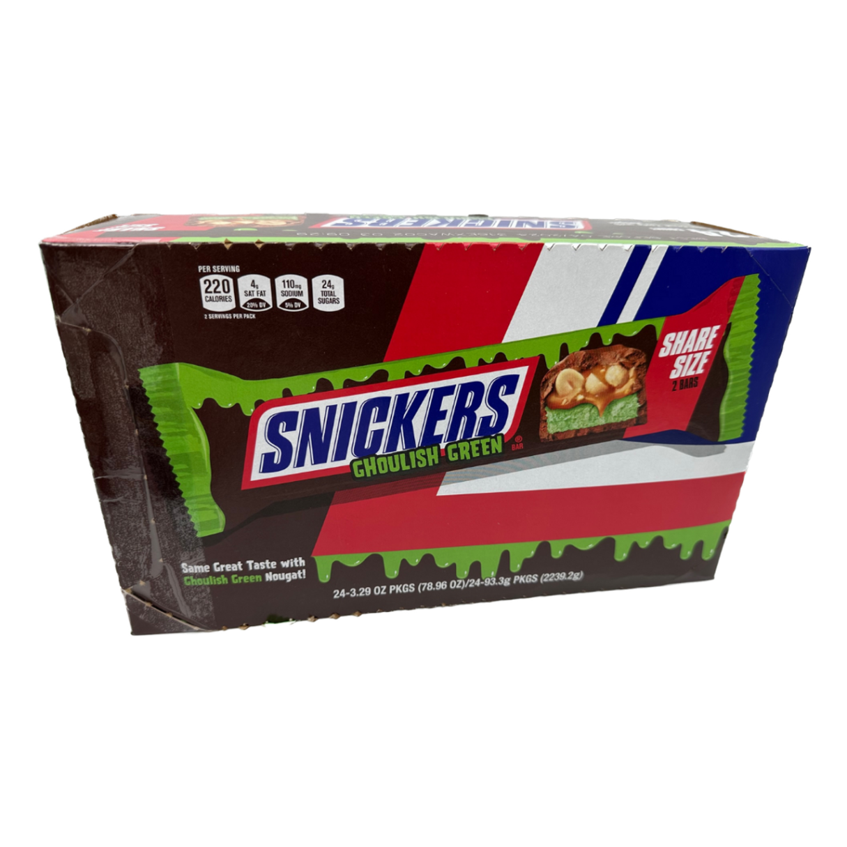 Snickers Ghoulish Green Share Size Bars Box - 3.29oz