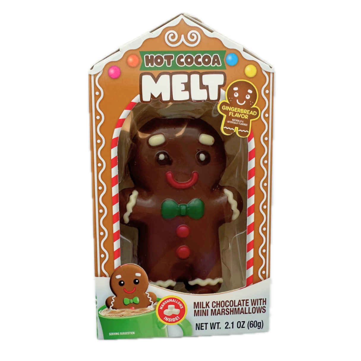 Gingerbread Man Hot Cocoa Melting Chocolate Bomb 2.1oz - 12ct