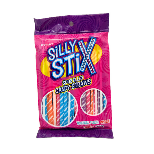 Silly Stix Sour Filled Candy Straws  2.75oz - 6ct