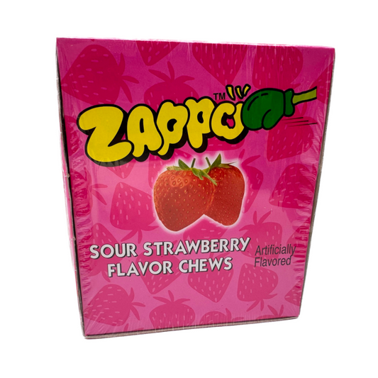 Zappo Sour Strawberry Chews 1oz - 30ct