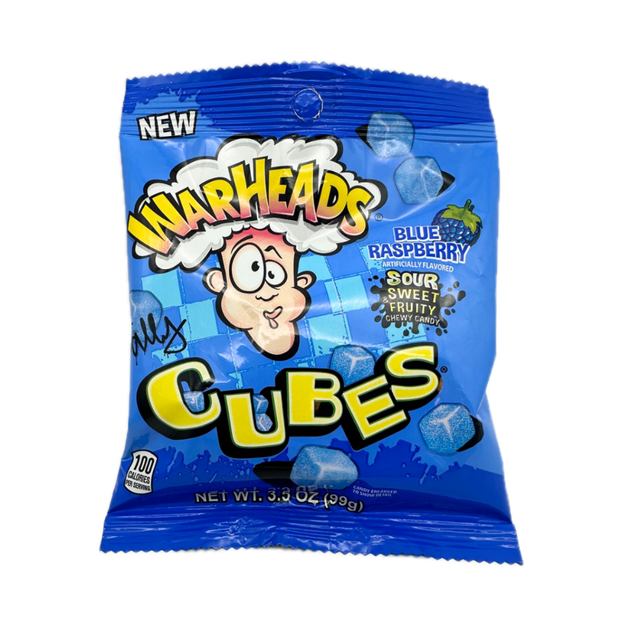 Warheads Blue Raspberry Cubes 3.5oz - 12ct – I Got Your Candy