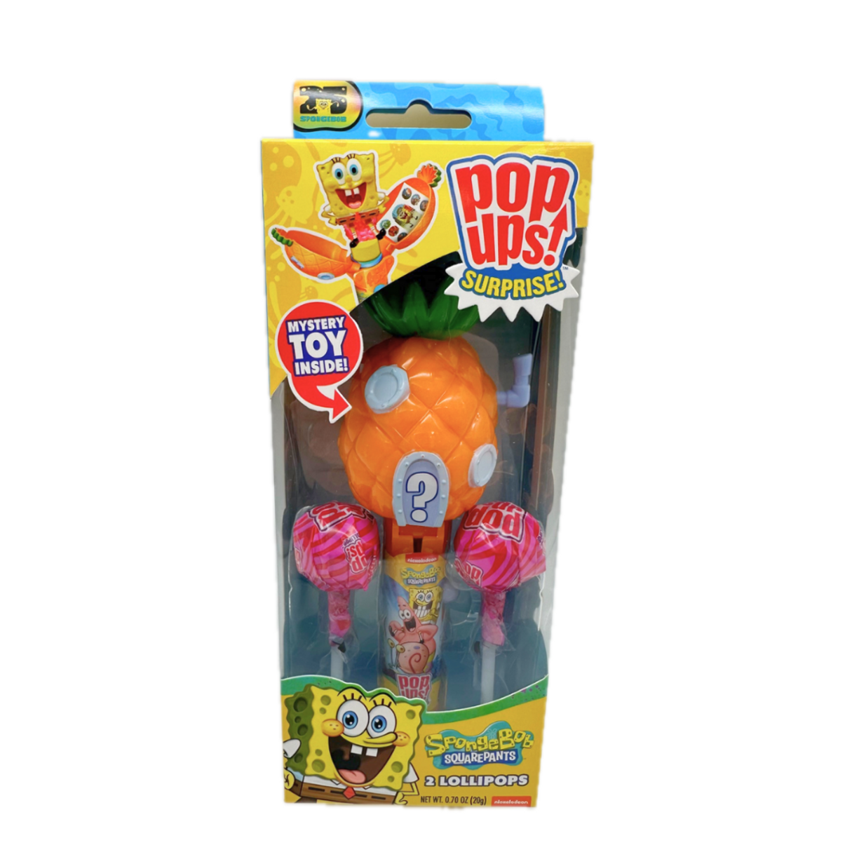 Flix SpongeBob Squarepants Pop Ups Surprise Lollipop 0.70oz - 12ct