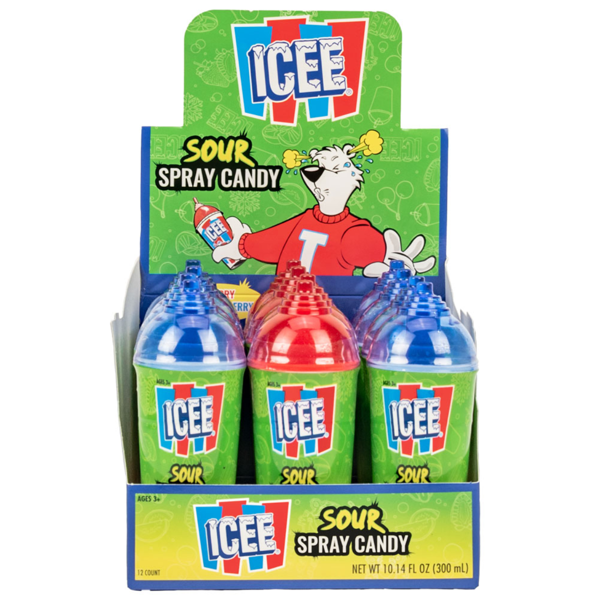 Koko's ICEE Sour Spray Candy Display Box 0.85oz - 96ct