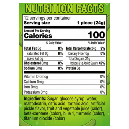 Sour Dill Pickle Lollipops 24g 12ct