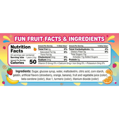Assorted Fruit Shaped Lollipops 12g 24ct 