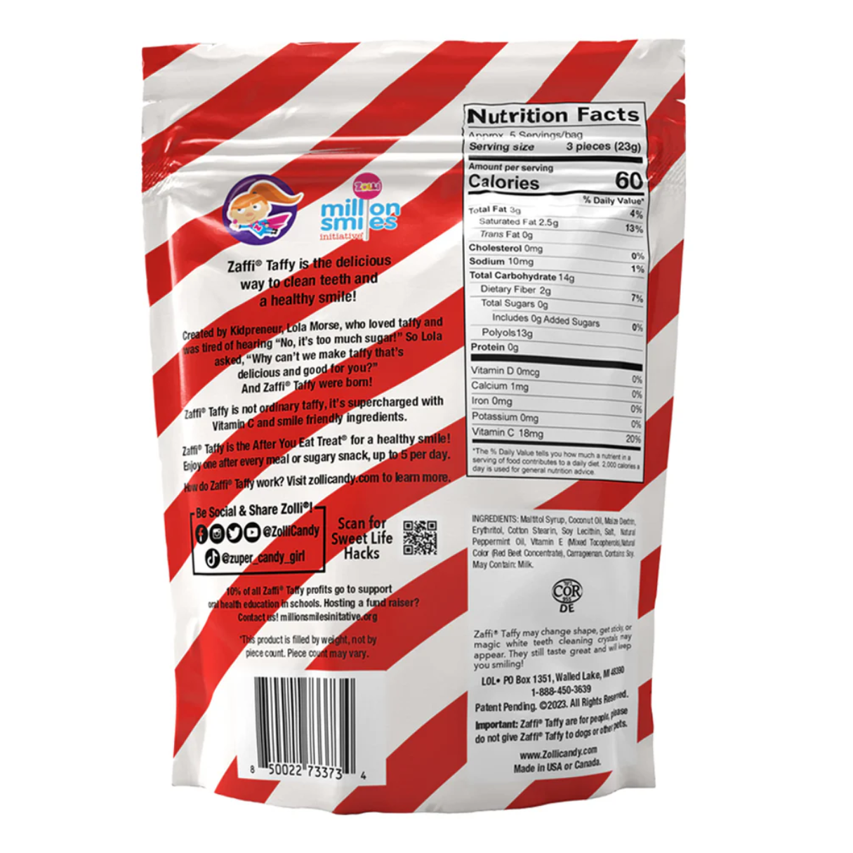 Zaffi Taffy Peppermint Twist 5oz - 24ct