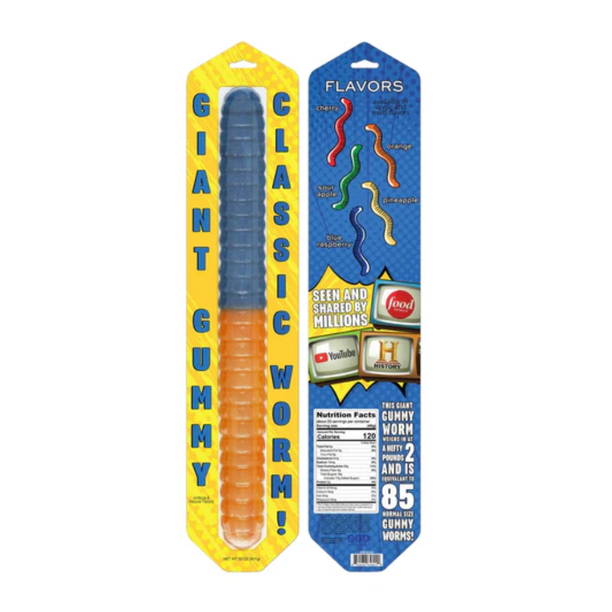 Giant Gummy Worm Peg Blister 2lb - 10/cs
