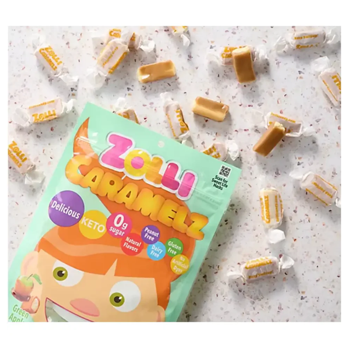 Zolli Caramelz Green Apple Mashups 5oz - 24ct