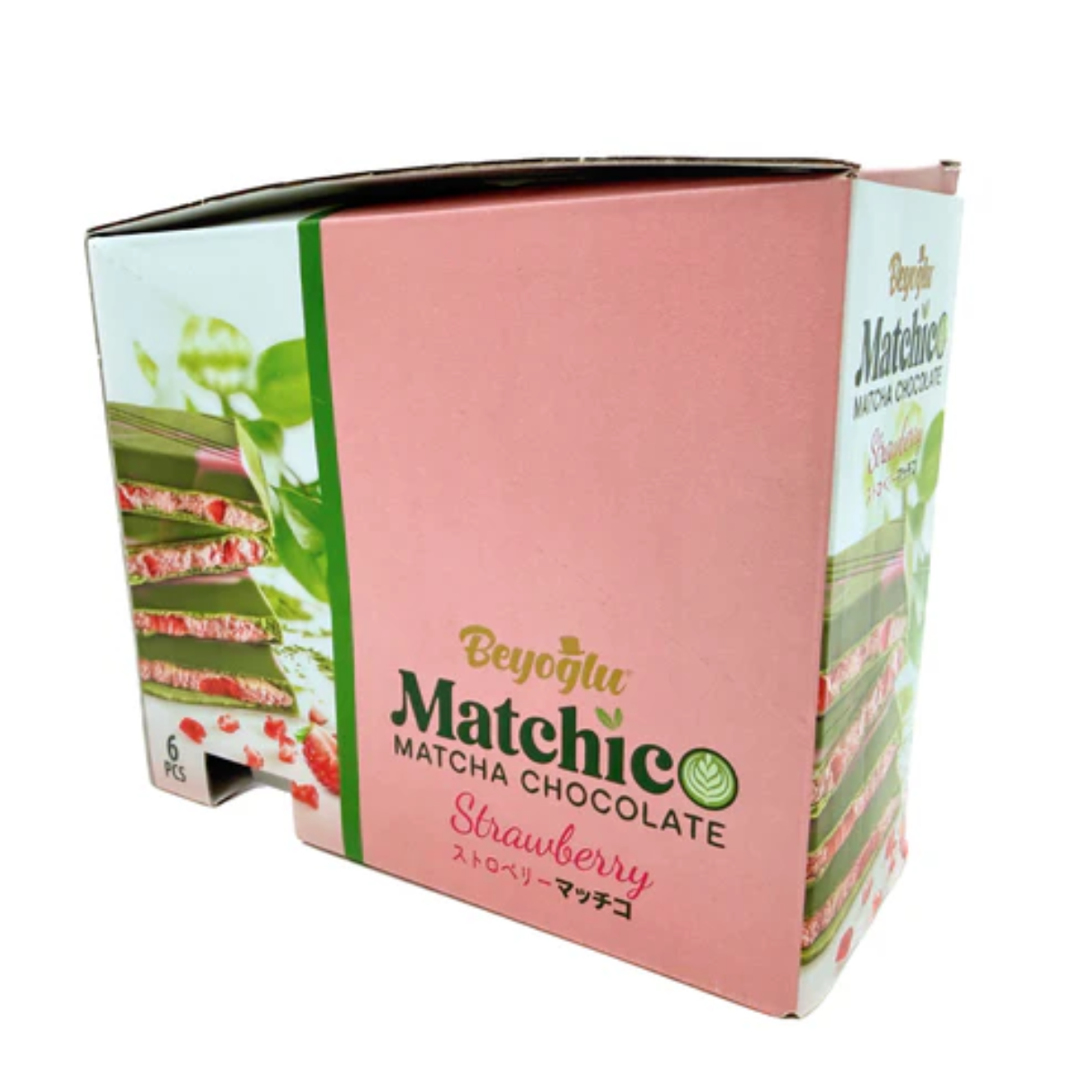 Beyoglu Matchico Strawberry Matcha Chocolate Bar 95g - 6ct