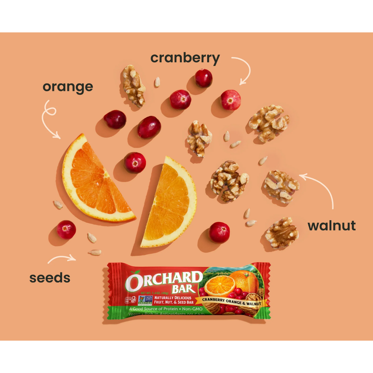 Liberty Orchards Cranberry Orange & Walnut Carton 1.4oz - 9/12ct