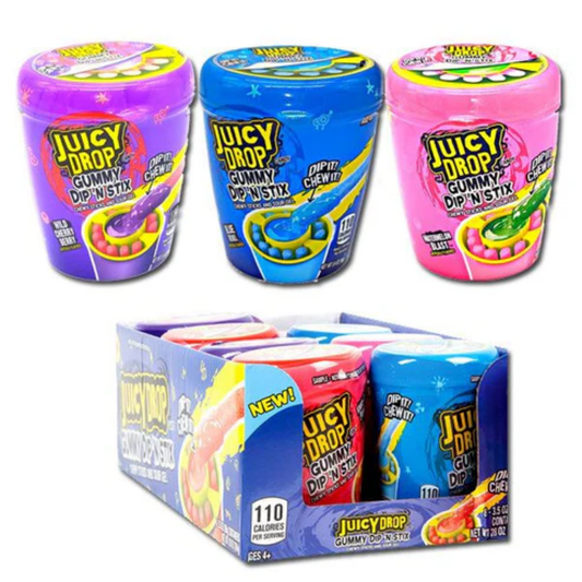 Bazooka Juicy Drop Gummi Dip N Stix 3.38oz - 8ct