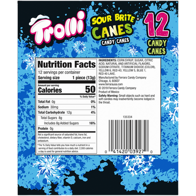 Trolli Sour Brite Candy Canes 5.3oz - 12ct