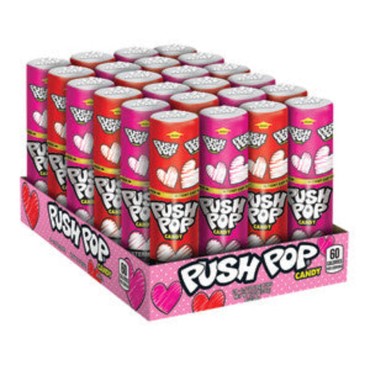 Bazooka Push Pop Valentine's 0.5oz - 24ct