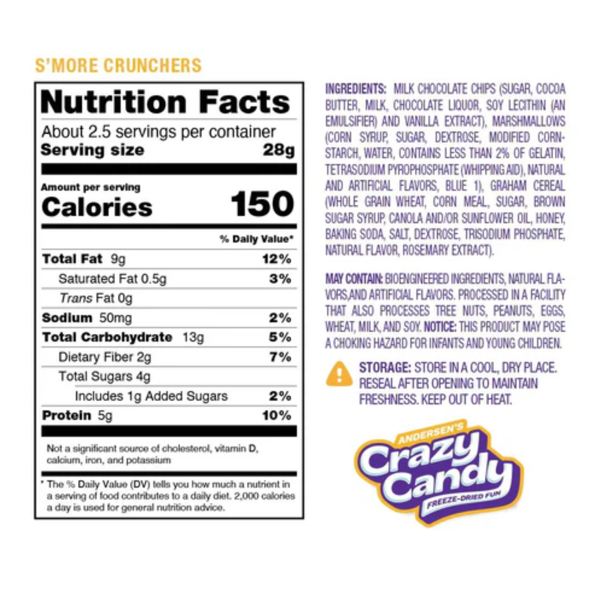 Freeze Dried S'mores Crunchers - 2.5oz 12ct