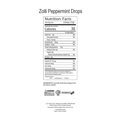 Zolli Drops Peppermint 3oz - 24ct