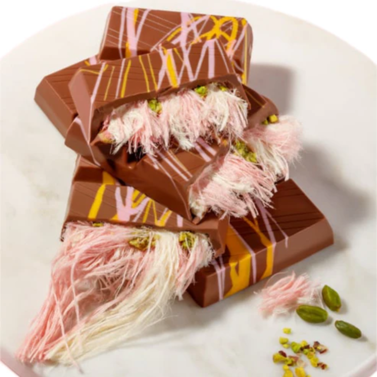 Beyoglu Angel Hair Raspberry Milk Chocolate Bar 170g - 6ct