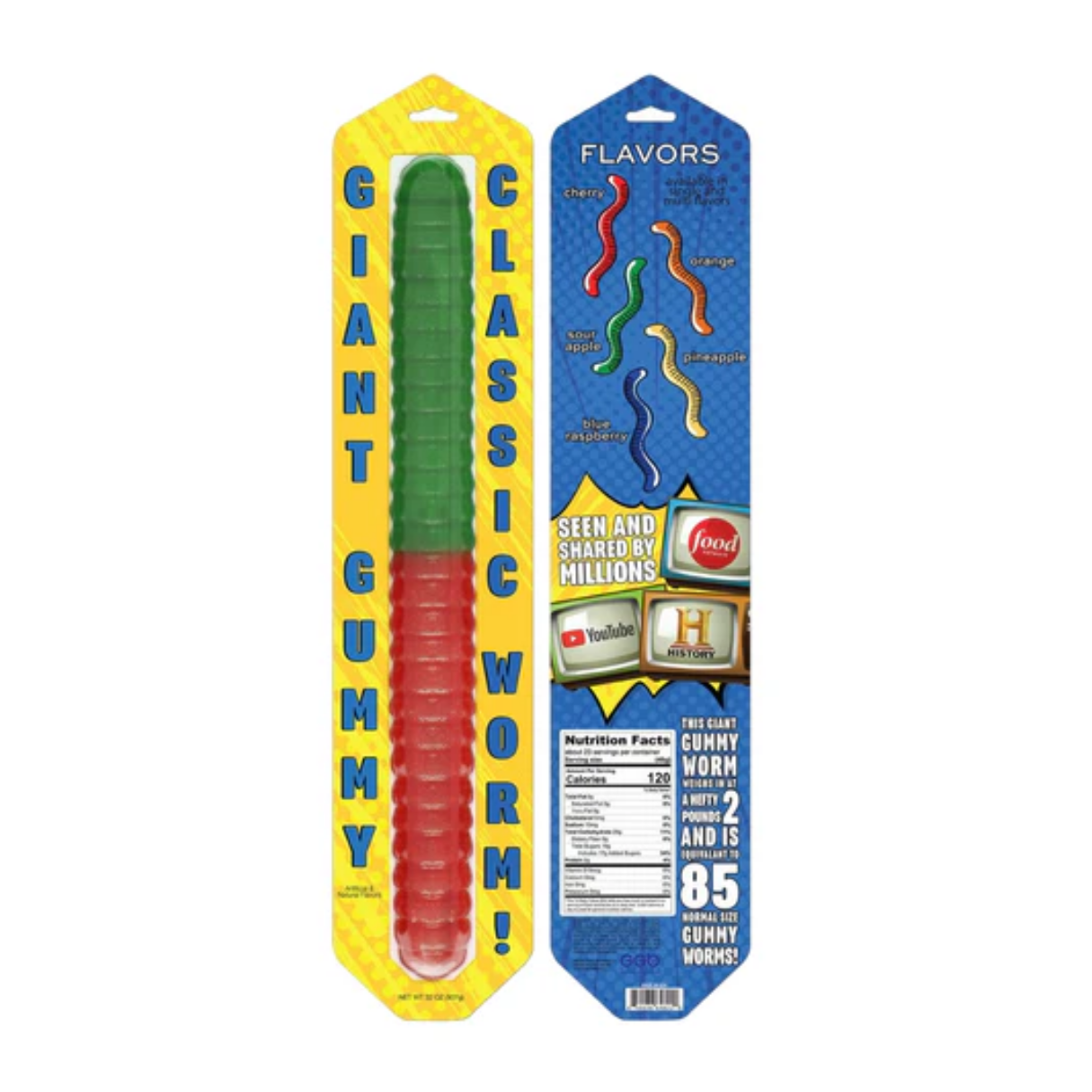 Giant Gummy Worm Peg Blister 2lb - 10/cs