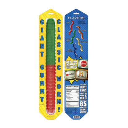 Giant Gummy Worm Peg Blister 2lb - 10/cs