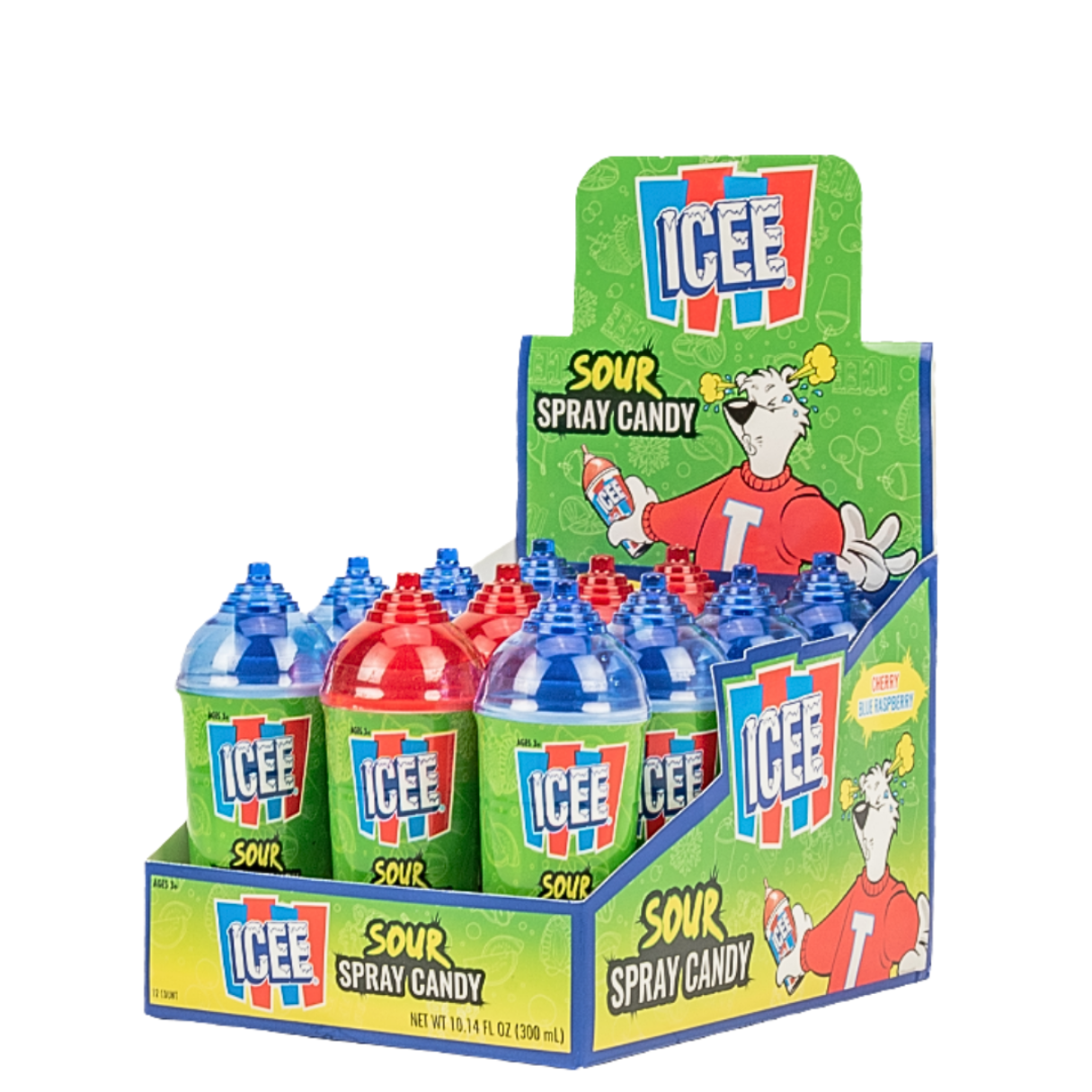 Koko's ICEE Sour Spray Candy Display Box 0.85oz - 96ct