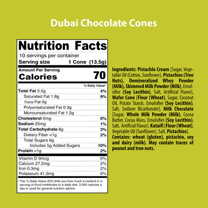 Dubai Chocolate Mini Cones 4.7oz - 12ct